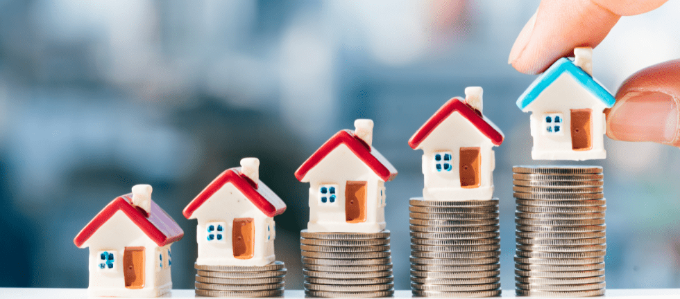 illustration of increasing house prices